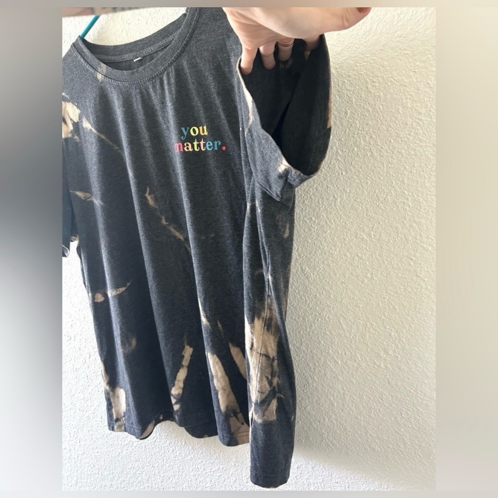 Bleach Dyed “You Matter” Graphic T-Shirt | Size 2XL | One of a Kind - Picture 3 of 9